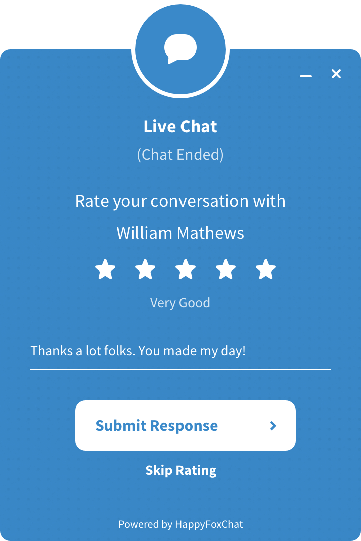 Live chat canned response
