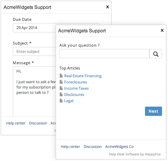 Embed customer support widget on your website