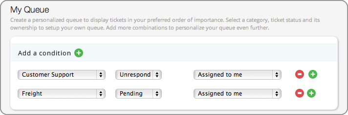Customizable My Queue to keep a track of tickets you are interested in