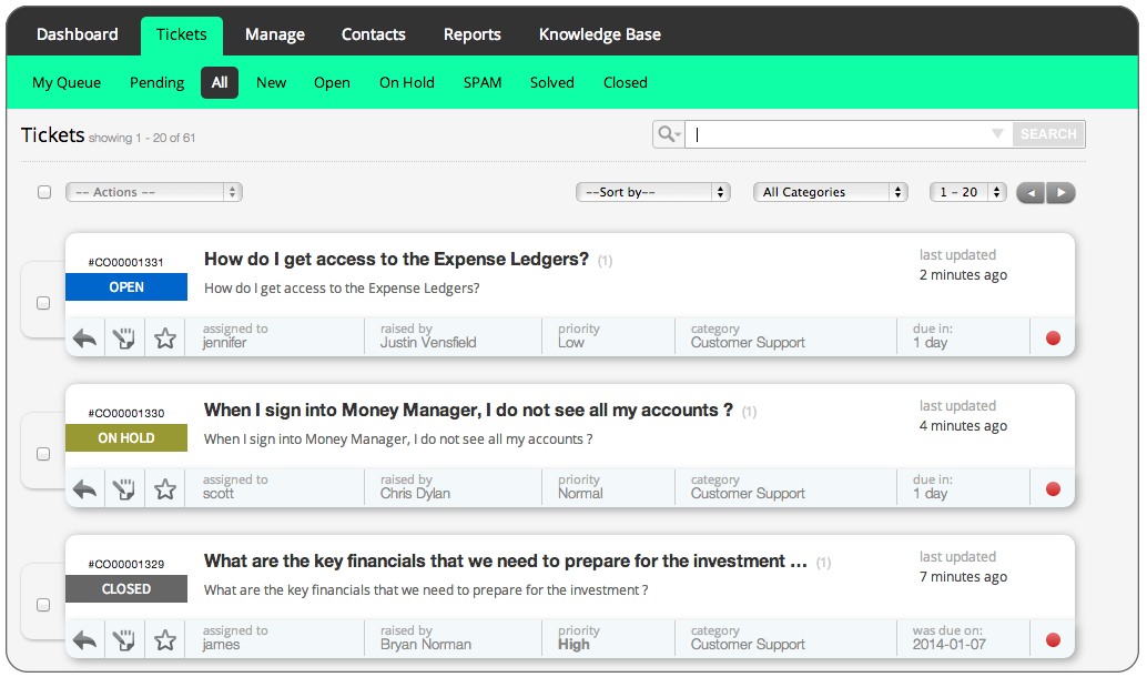 Happyfox help desk software for financial management services
