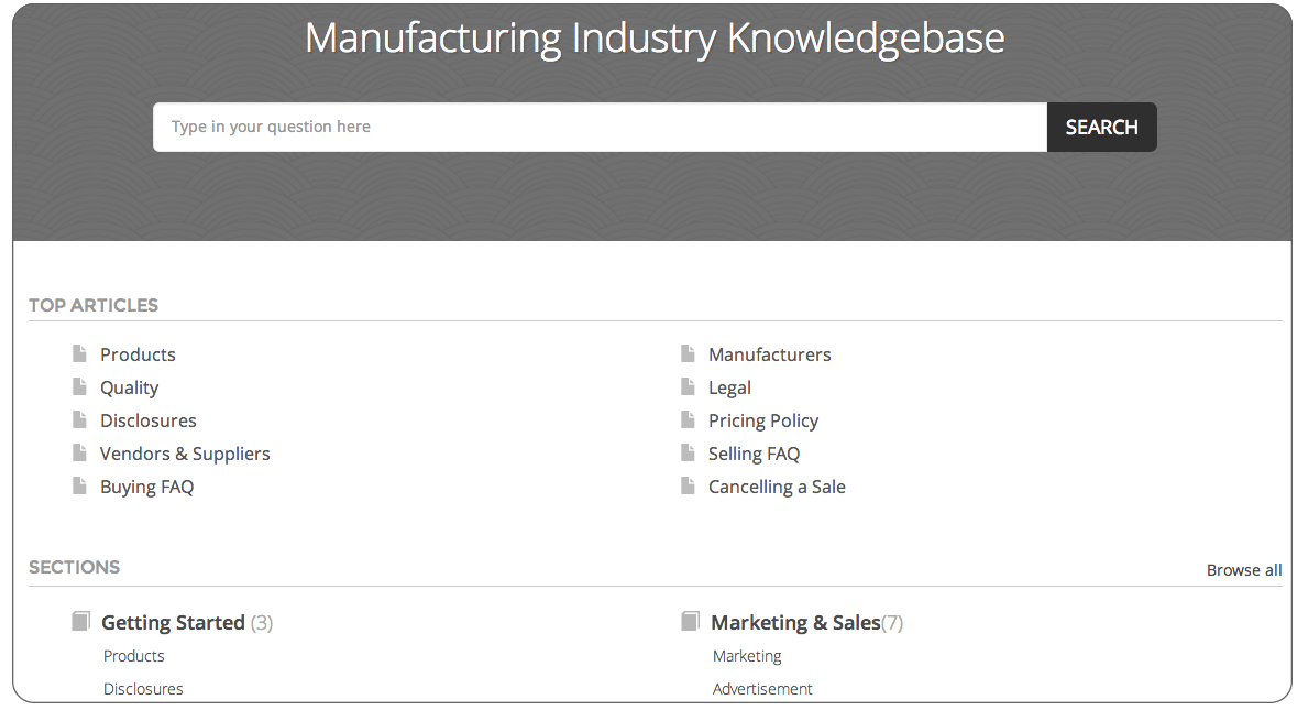 Knowledgebase FAQ software for manufacturing industries