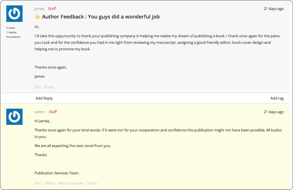 Feedback management for publishing and media companies