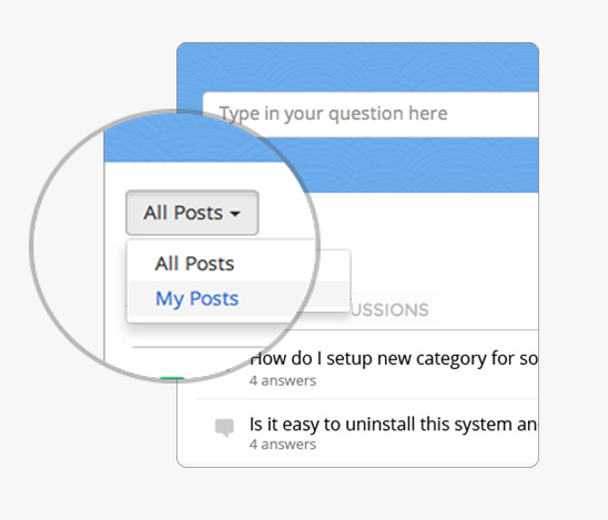 switch between all posts and your posts