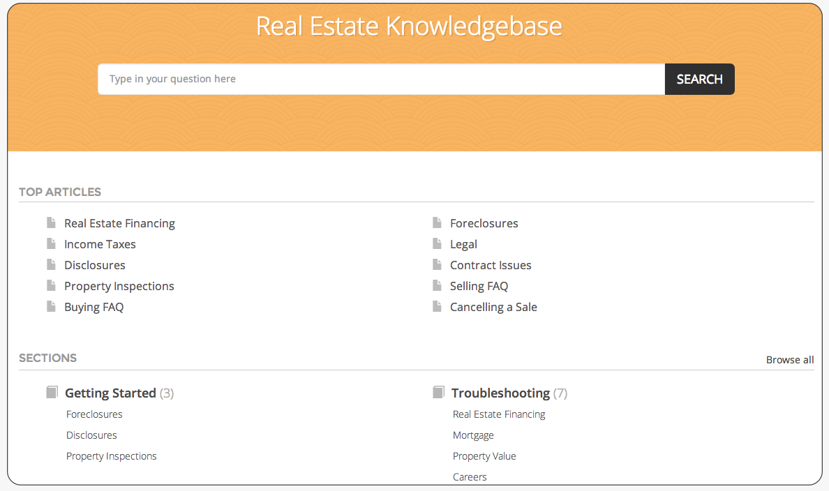 self service knowledgebase software for real estate business
