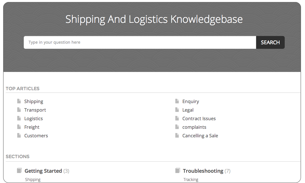 Knowledge base FAQ software for shipping and logistics