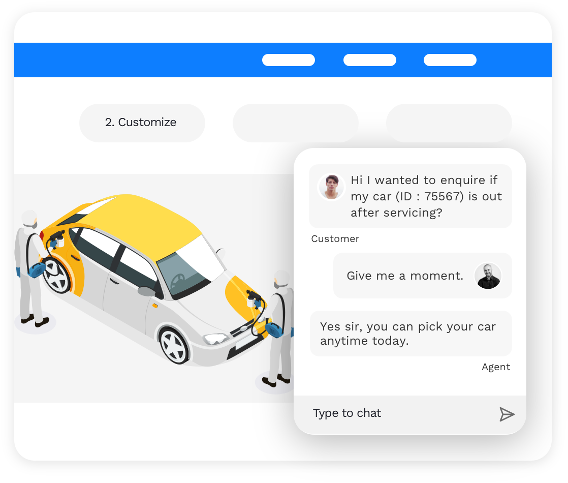 Dealer live chat car Managed Car