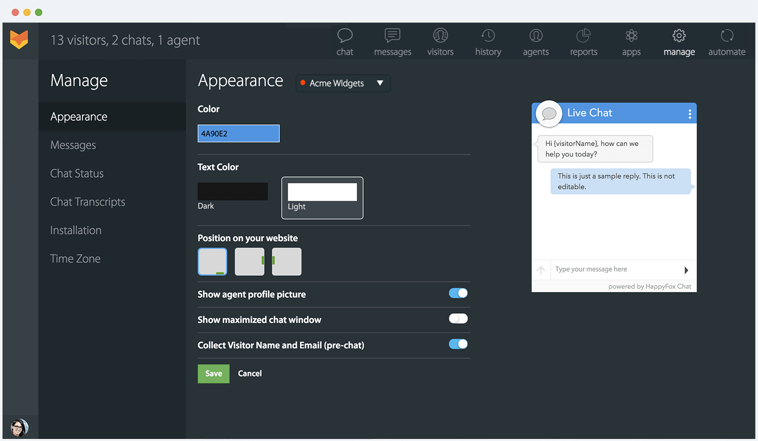 happyfox chat documentation