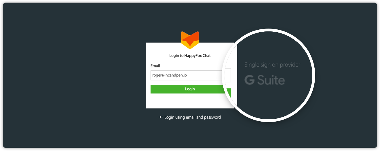 Access HappyFox chat with Gsuite