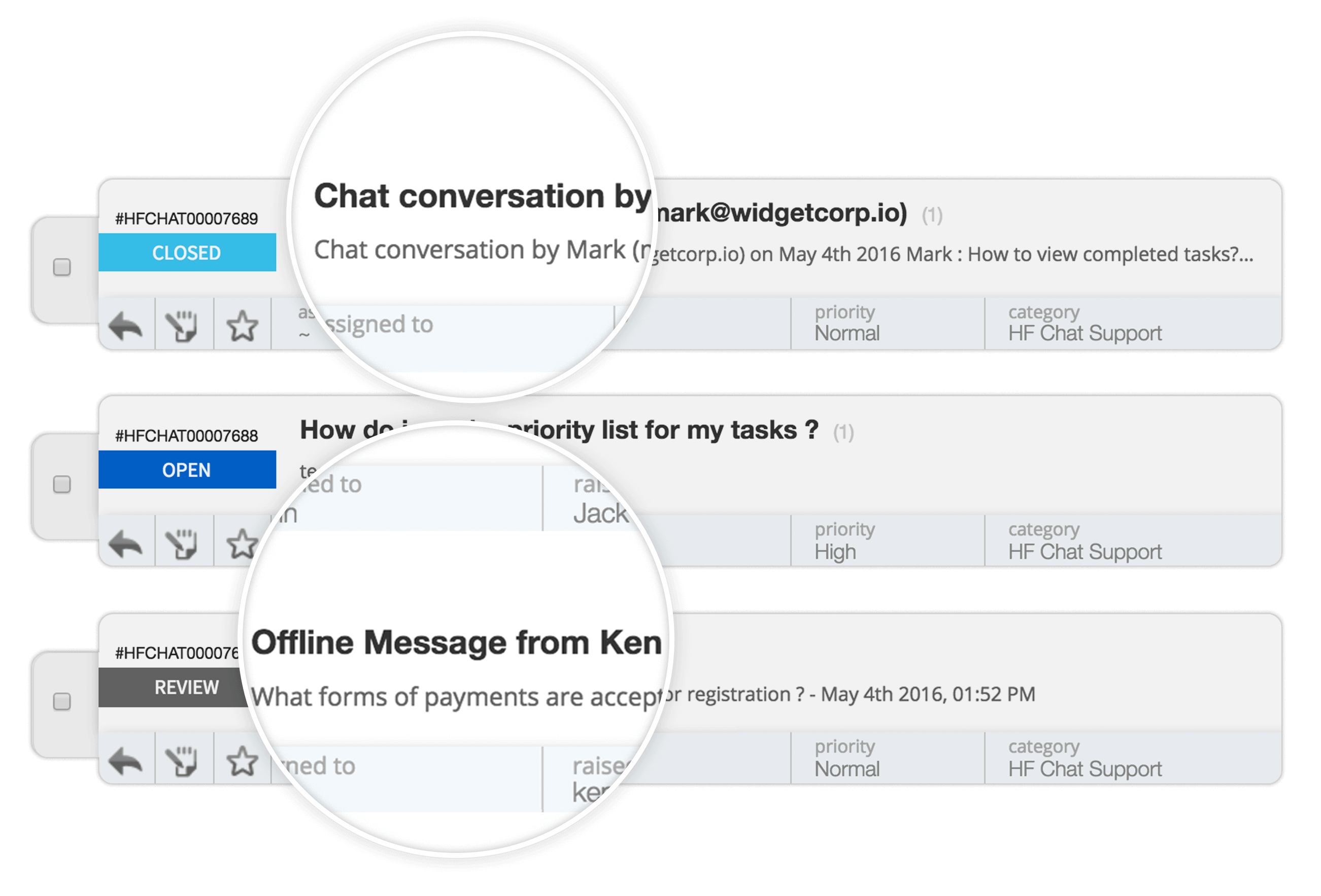 Convert all live chat conversations into help desk tickets