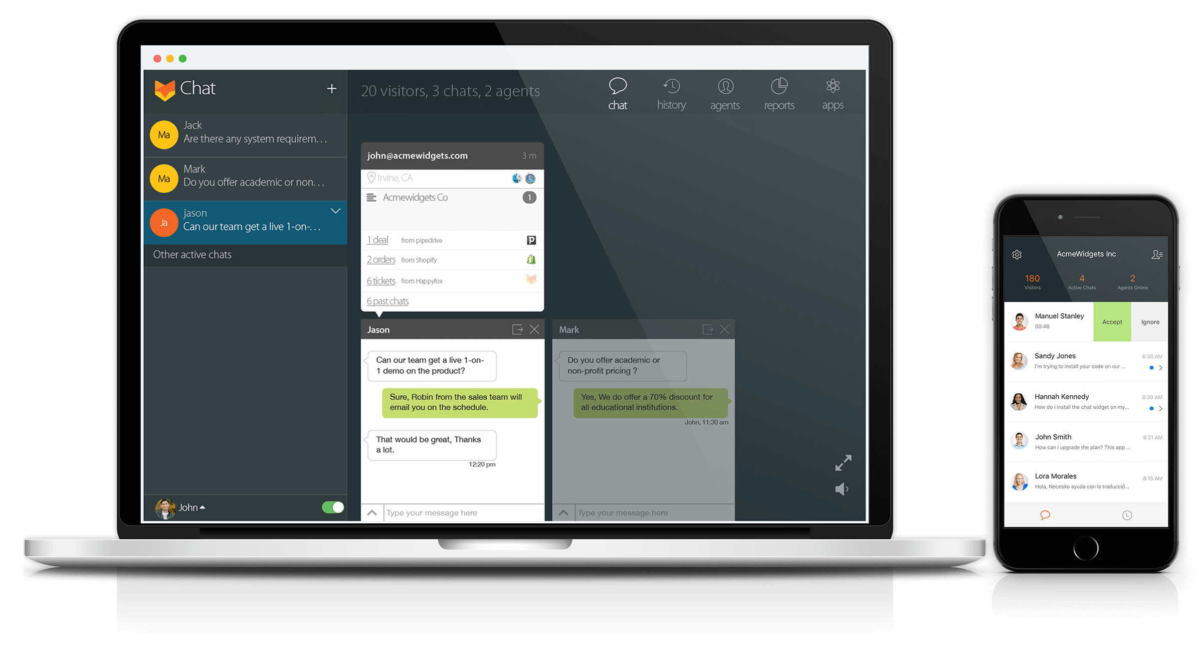 Live chat app for mac, iPhone and android
