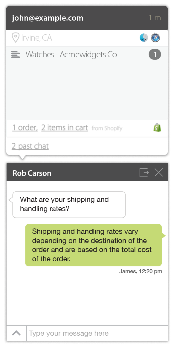 Shopify live chat