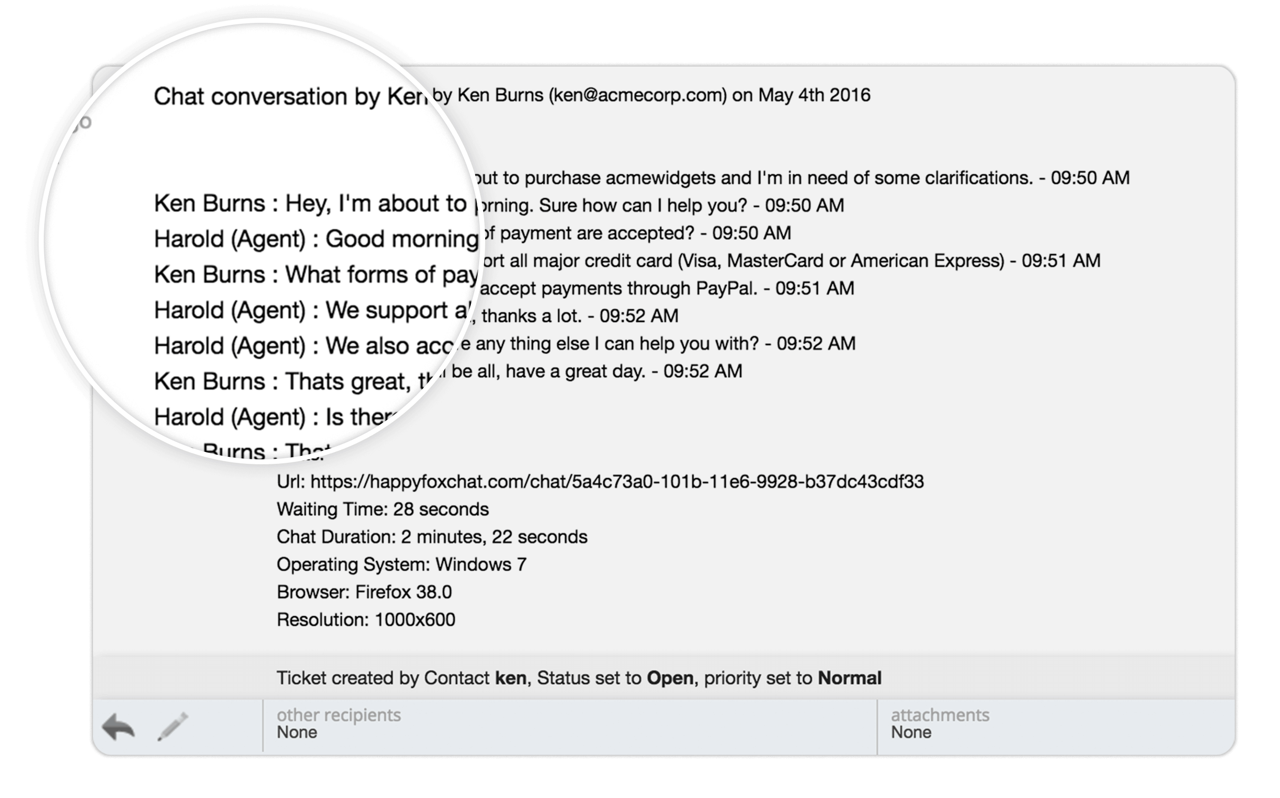 Record all conversations as transcripts