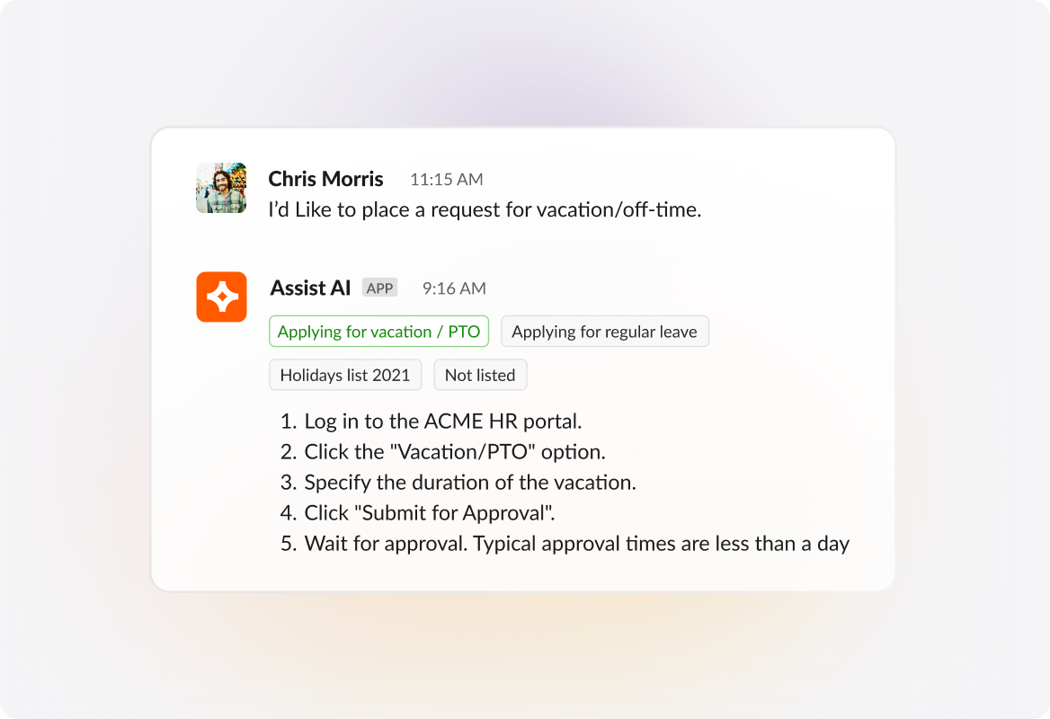 Assist AI for HR Support card image