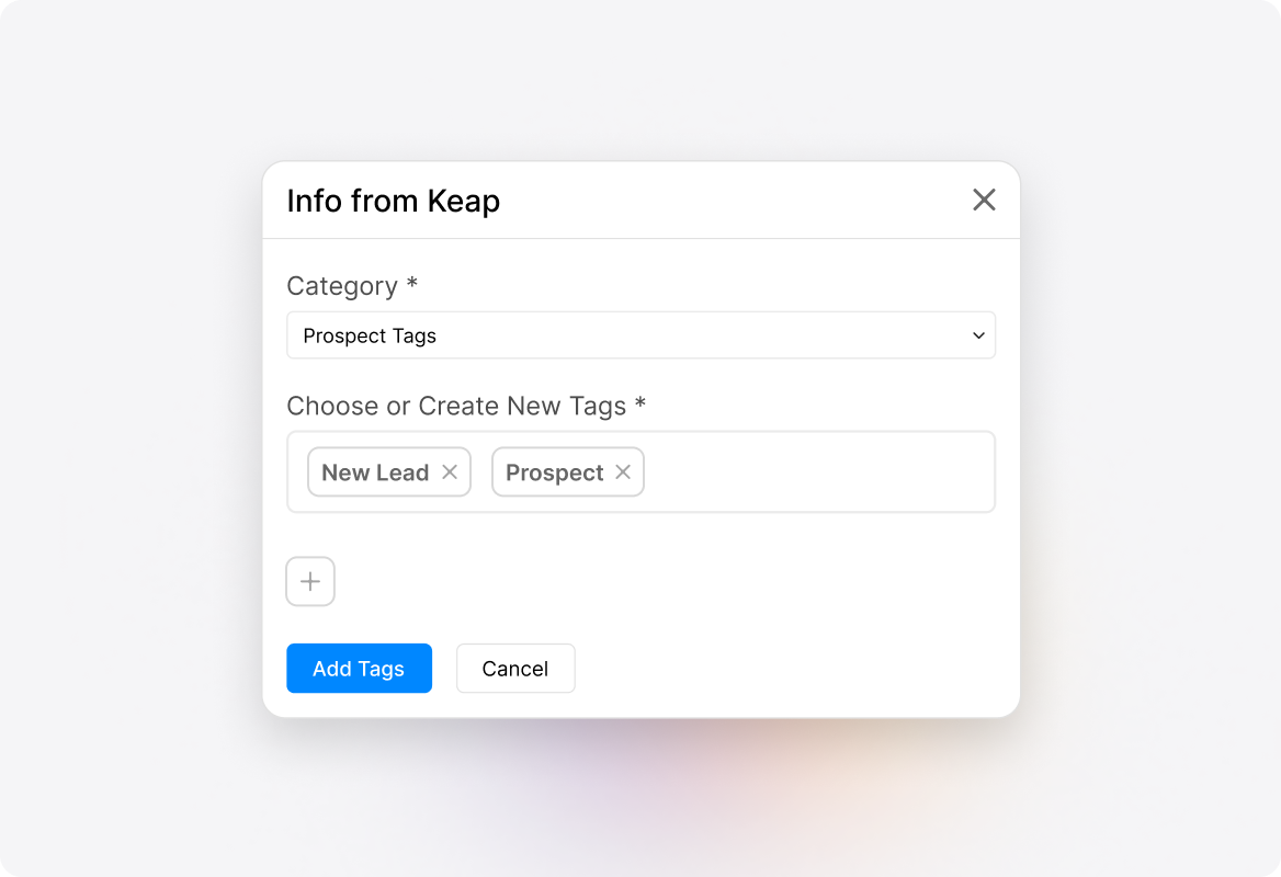 Add tags to Keap contacts from HappyFox