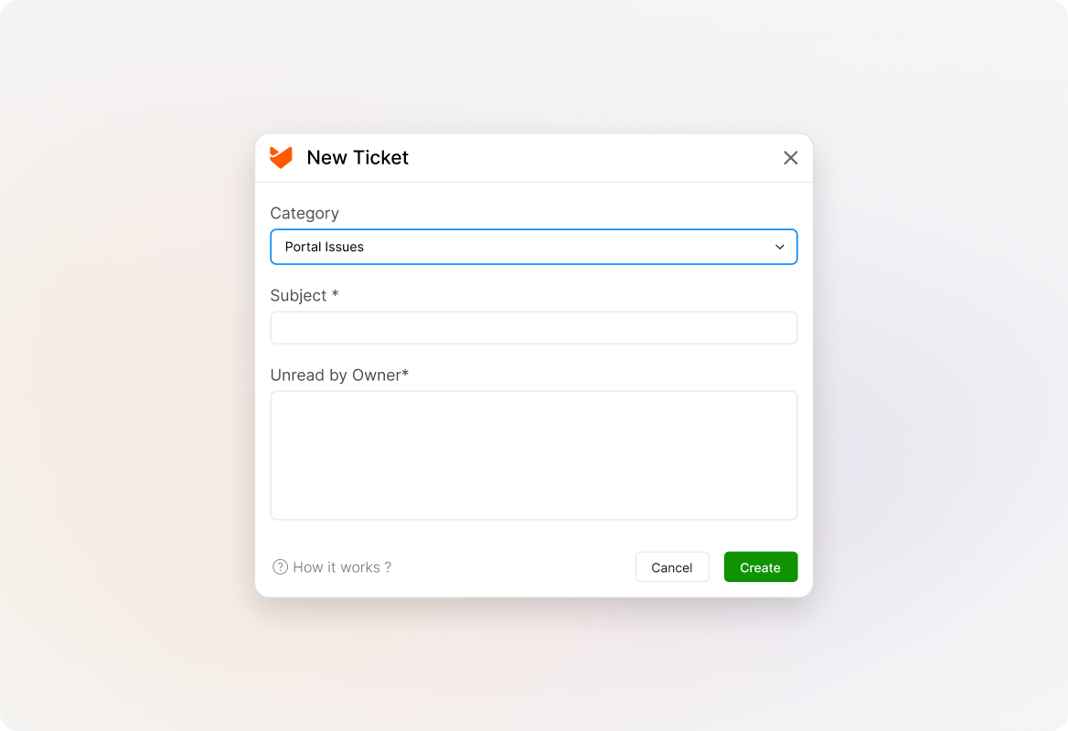 Create, respond and modify tickets