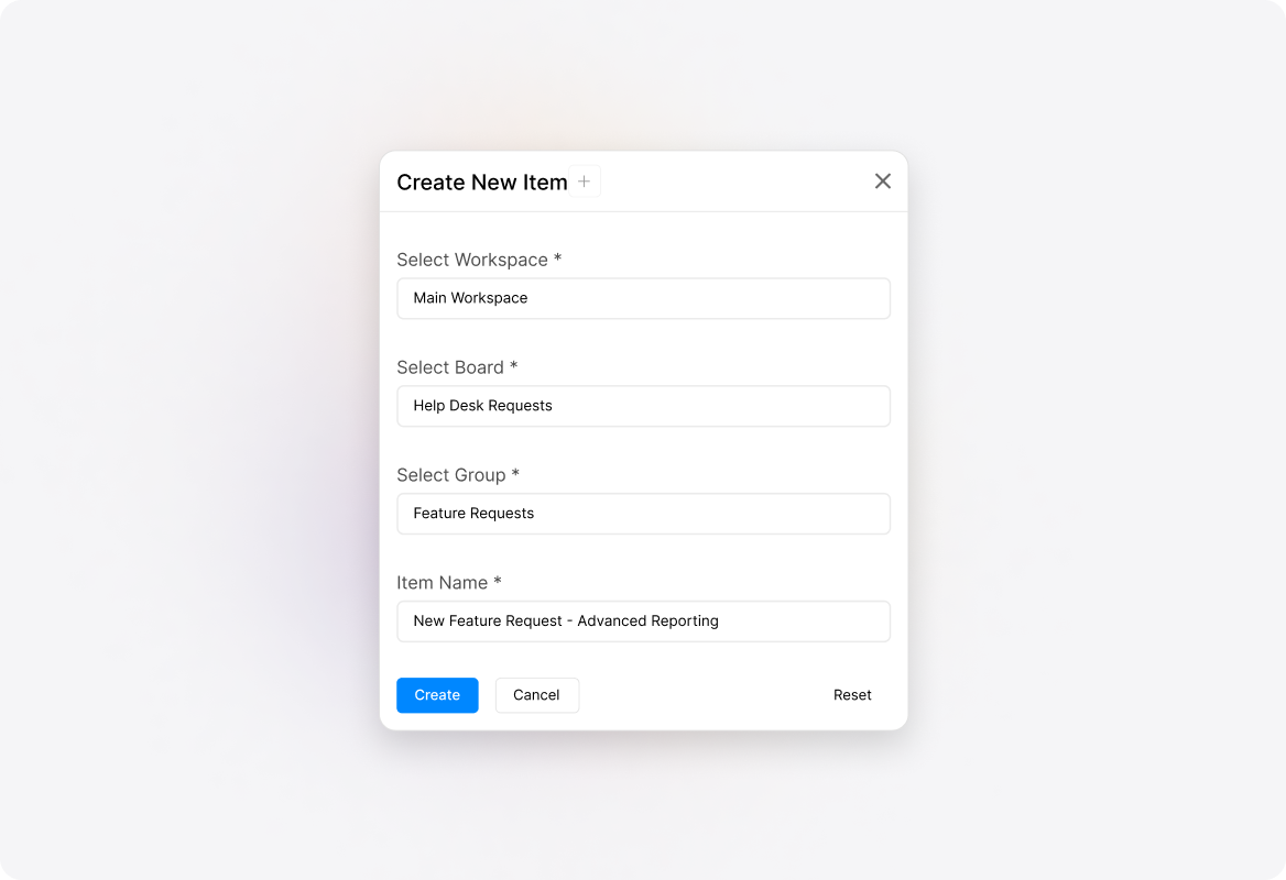 Direct Item Creation