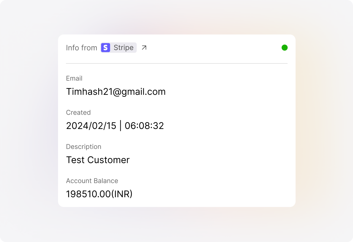 Information from stripe