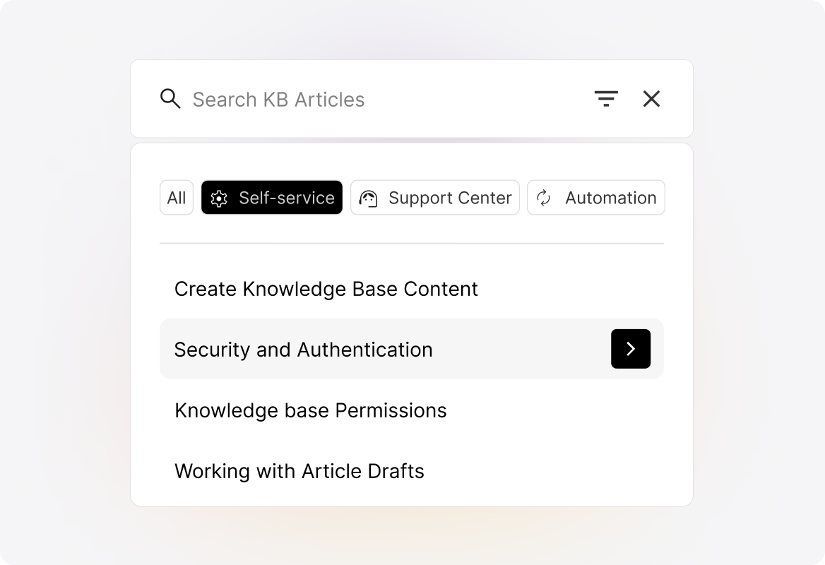 Self Service KB to Reduce ticket load