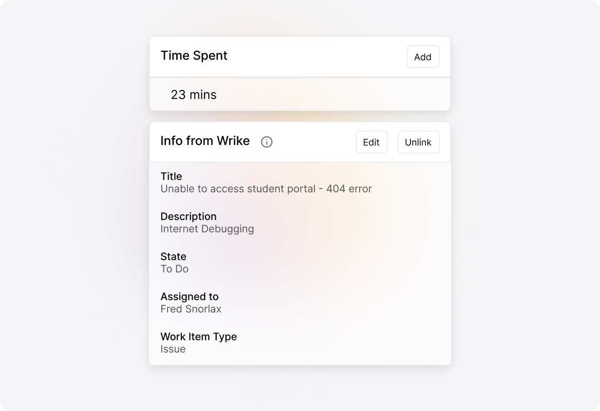 View Contextual Work Item Details Inside Tickets