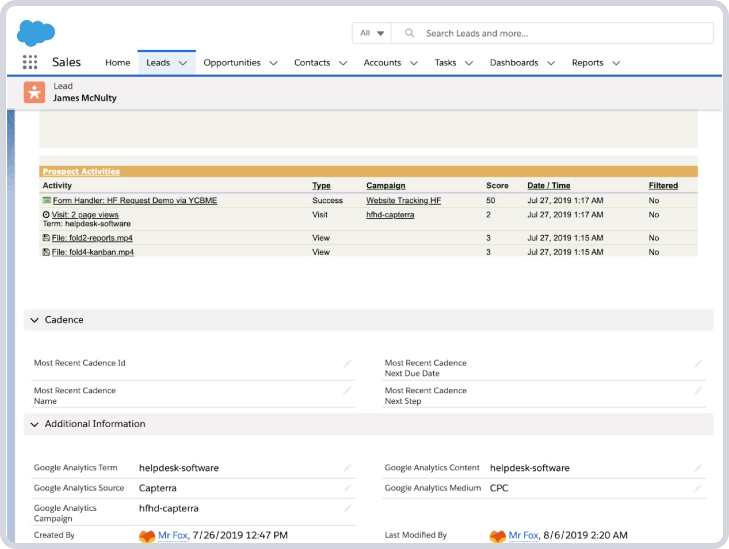 Sync leads and contacts