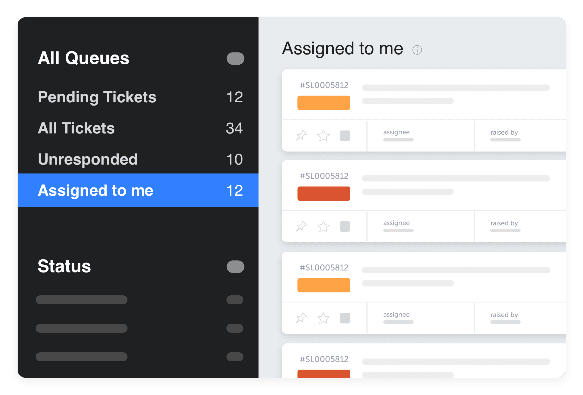 Organize tickets into queues